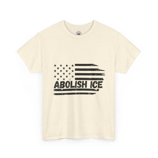 Abolish ICE T-Shirt — Distressed American Flag Protest Tee