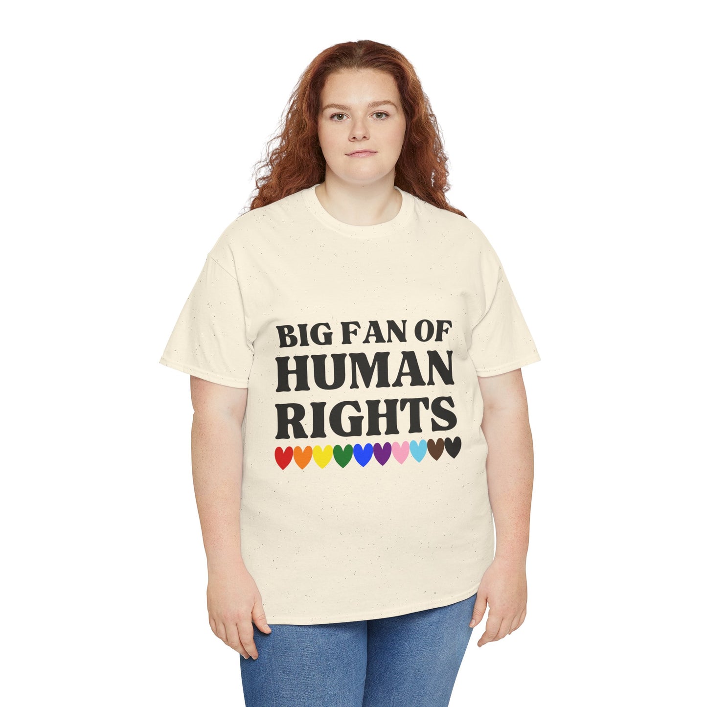 Human Rights T-Shirt — "Big Fan of Human Rights" Pride Hearts Tee
