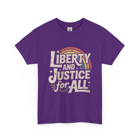 Liberty and Justice for All Tee — Vintage Rainbow Equality T-Shirt