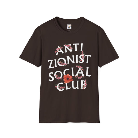 Anti Zionist Social Club T-Shirt — Floral Protest Graphic Tee