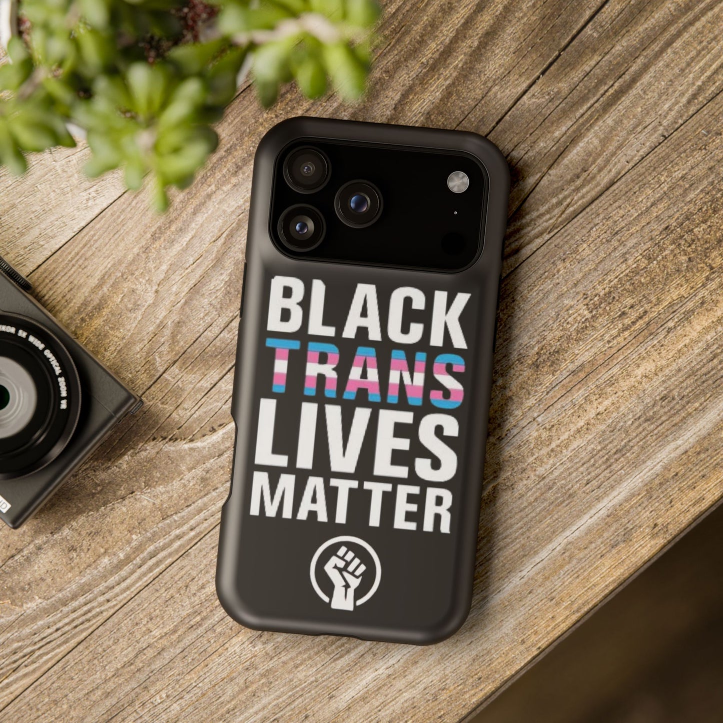 Impact-Resistant Phone Case — “Black Trans Lives Matter” Bold Activist Design