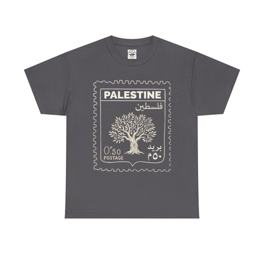 Palestine Stamp Tee — Olive Tree Postage Graphic T-Shirt