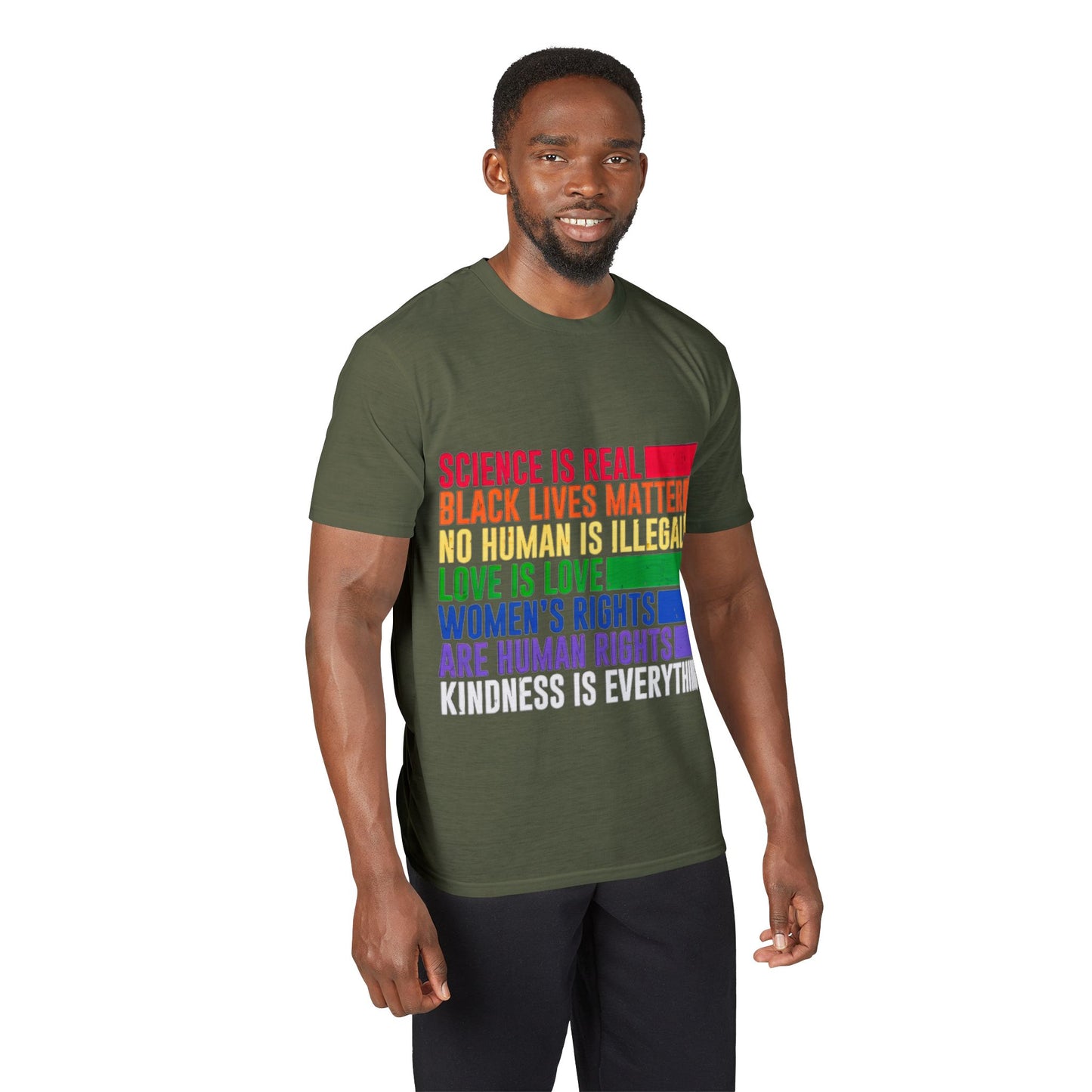 Equality Pride T-Shirt — "Science Is Real, Black Lives Matter" Rainbow Social Justice Tee