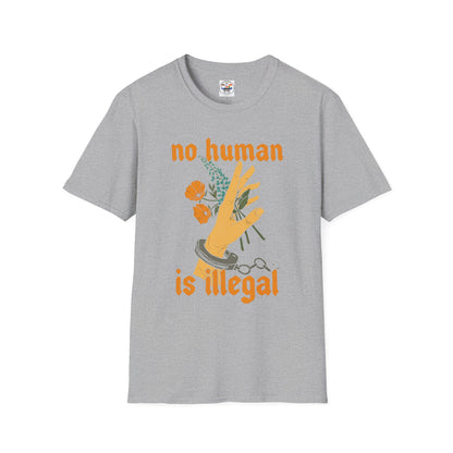 No Human Is Illegal T-Shirt — Immigration Justice Graphic Tee