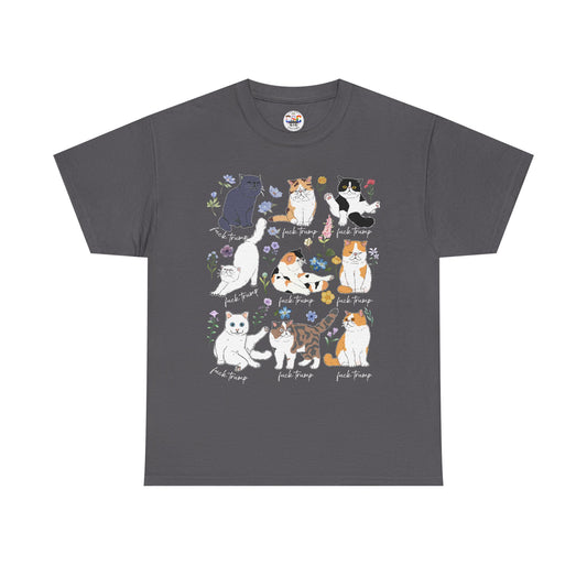 Cat F Trump Graphic Tee - Cute Cats Illustration