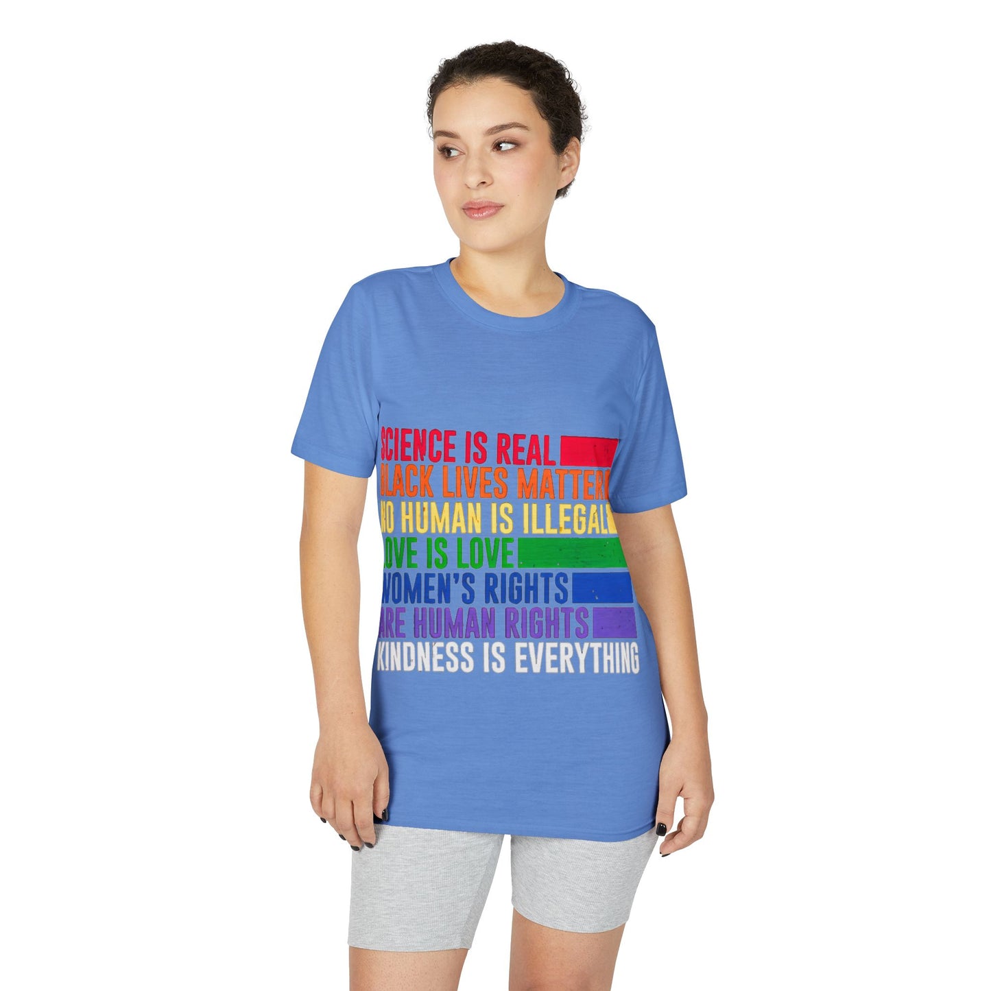 Equality Pride T-Shirt — "Science Is Real, Black Lives Matter" Rainbow Social Justice Tee
