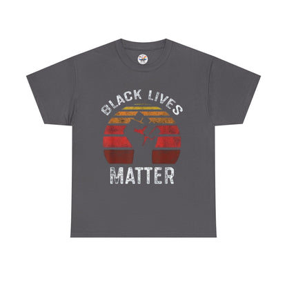 Black Lives Matter Tee — Retro Sunset Fist Protest T-Shirt