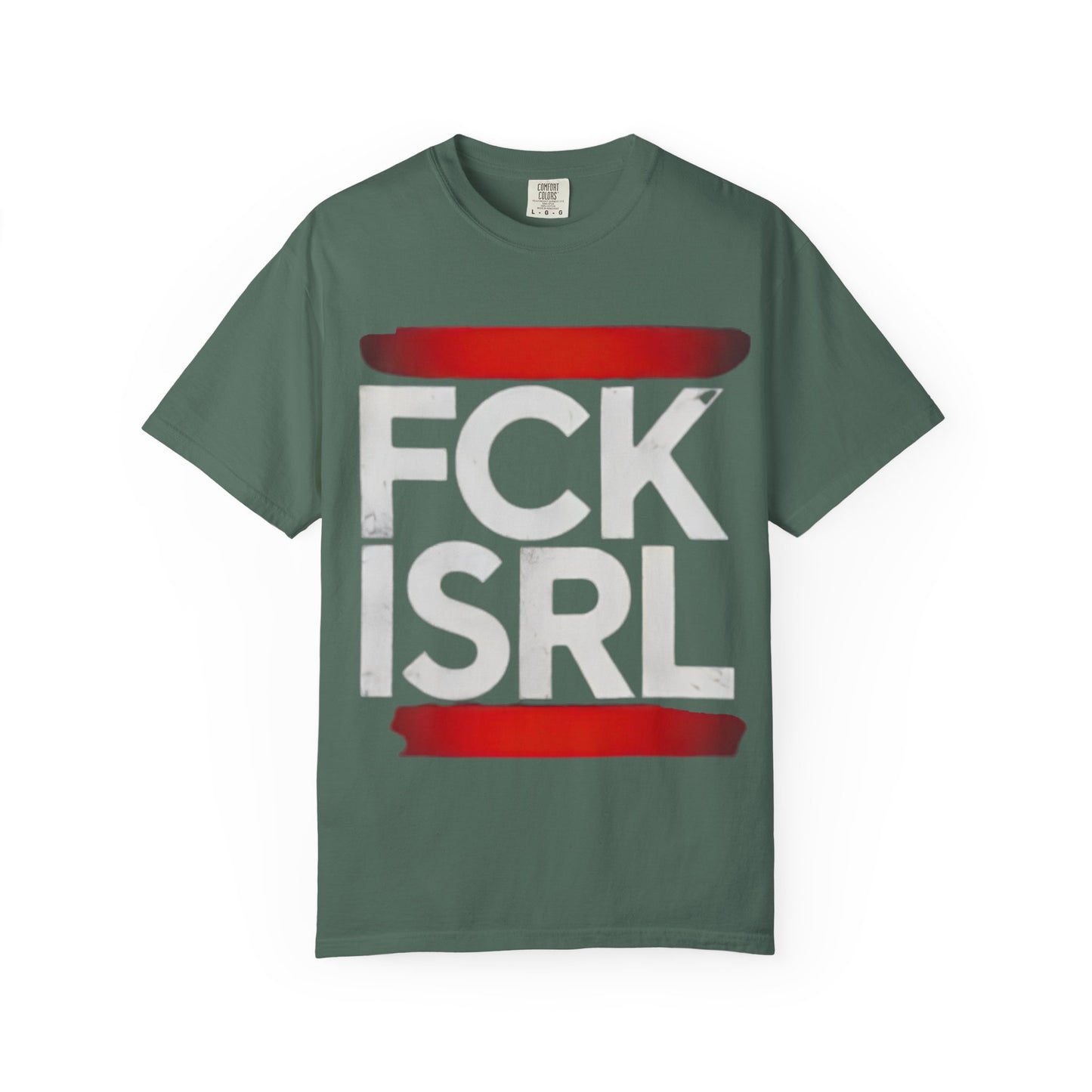 Graphic Tee with Bold 'FCK ISRL' Protest Design