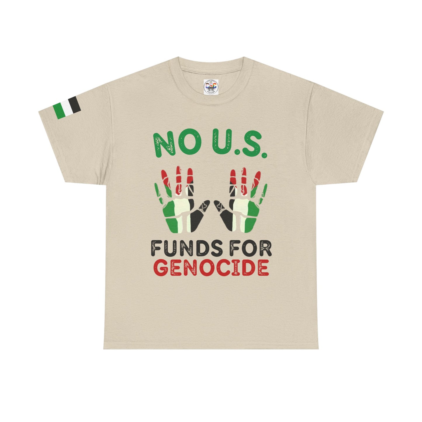 Protest Tee — "No U.S. Funds for Genocide" Palestinian Solidarity T-Shirt