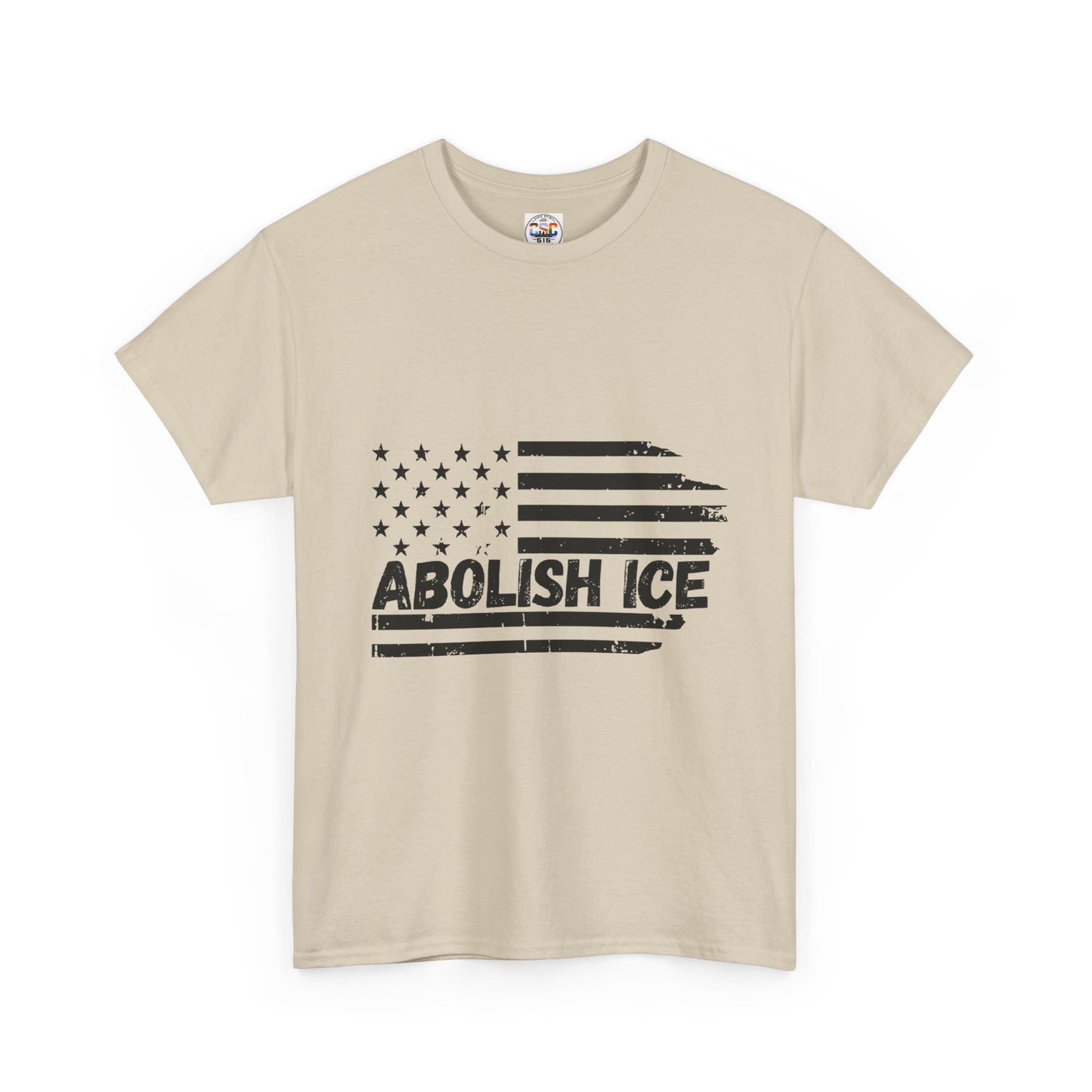 Abolish ICE T-Shirt — Distressed American Flag Protest Tee