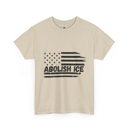 Abolish ICE T-Shirt — Distressed American Flag Protest Tee