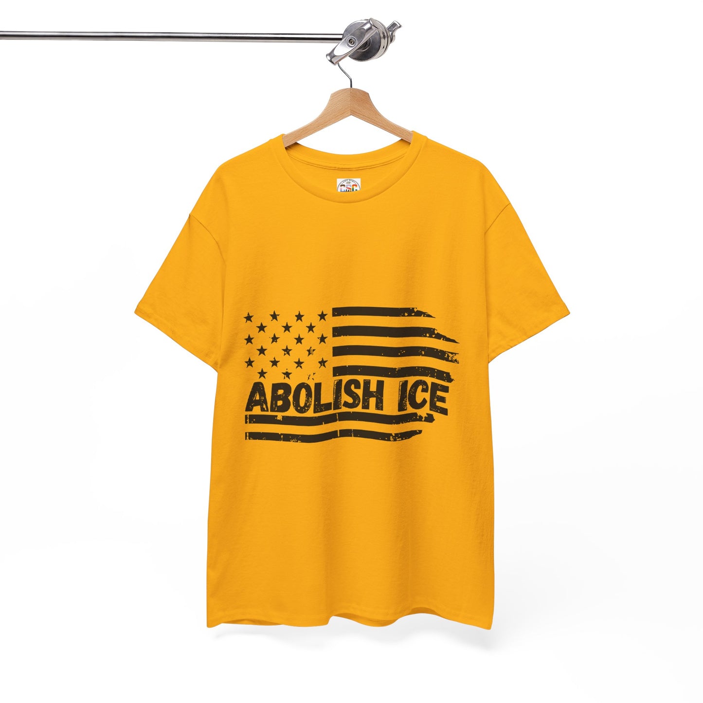 Abolish ICE T-Shirt — Distressed American Flag Protest Tee
