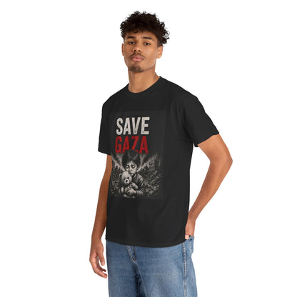 Save Gaza T-Shirt — Child with Teddy Protest Tee