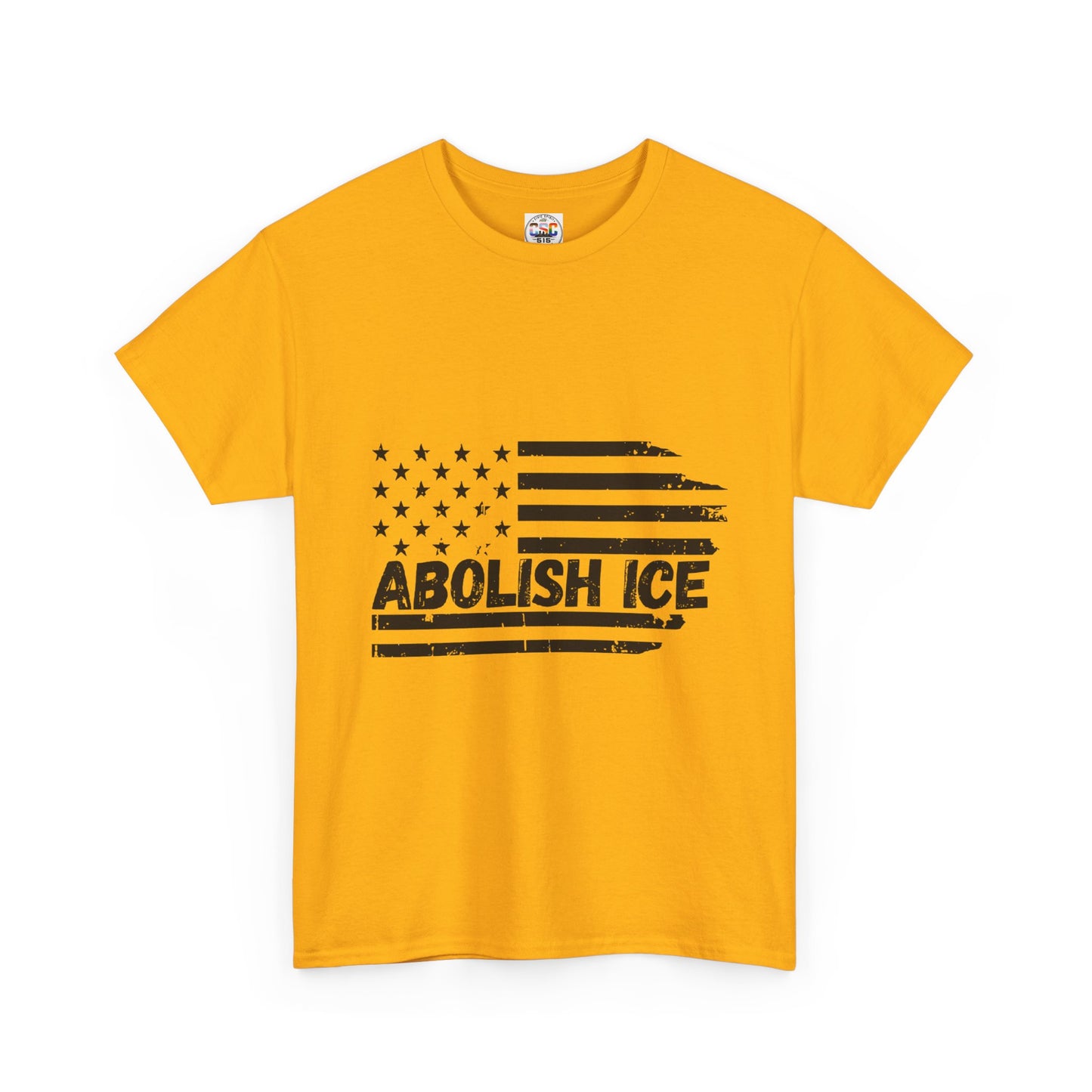 Abolish ICE T-Shirt — Distressed American Flag Protest Tee