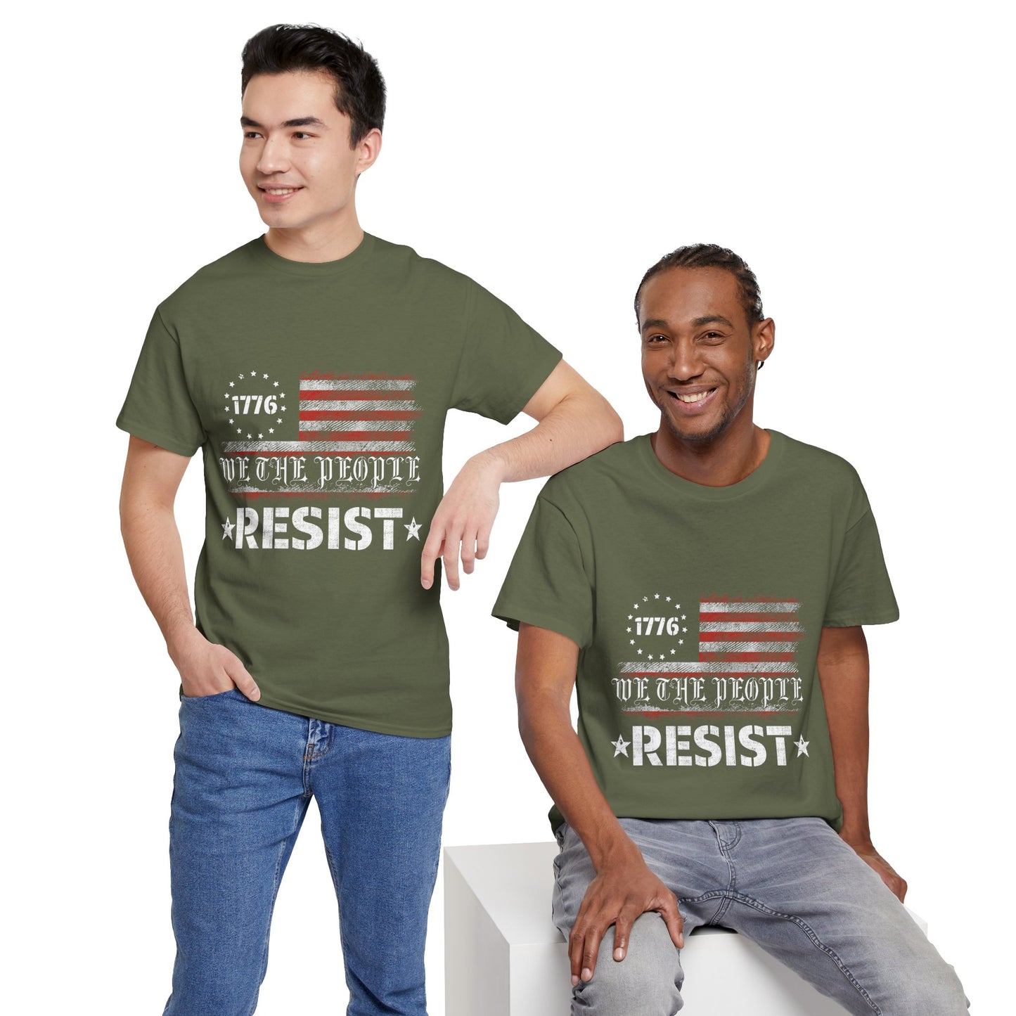Resist 1776 Tee — 'We The People' Distressed American Flag T-Shirt