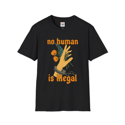 No Human Is Illegal T-Shirt — Immigration Justice Graphic Tee
