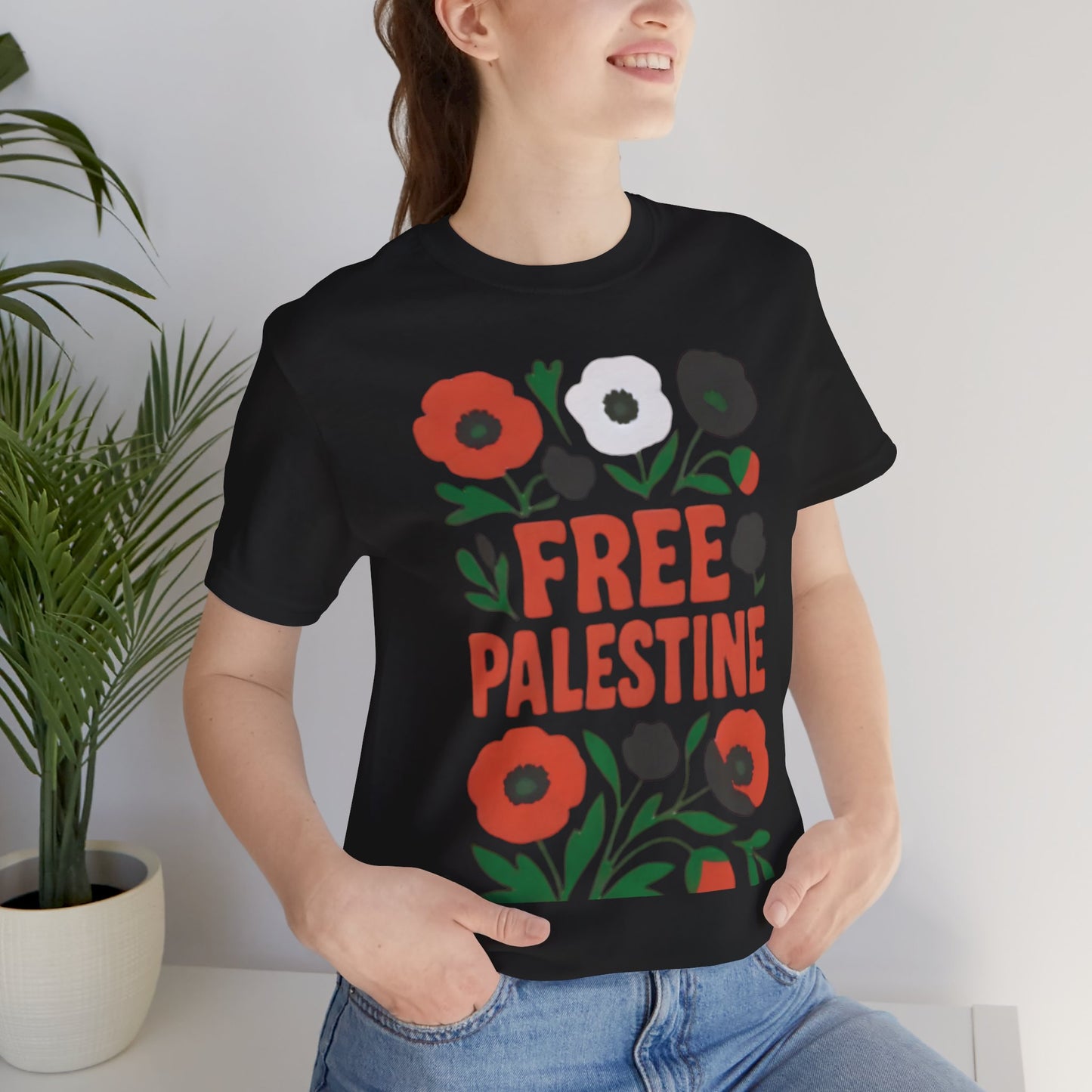Free Palestine Floral Tee