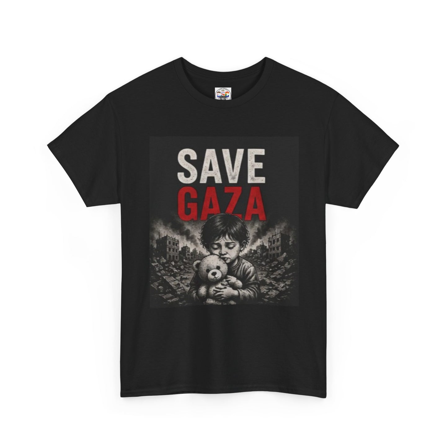 Save Gaza T-Shirt — Child with Teddy Protest Tee