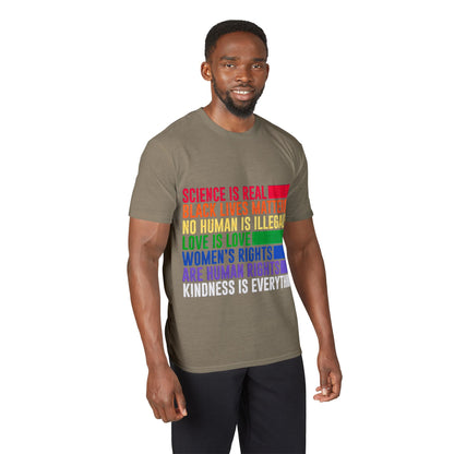 Equality Pride T-Shirt — "Science Is Real, Black Lives Matter" Rainbow Social Justice Tee