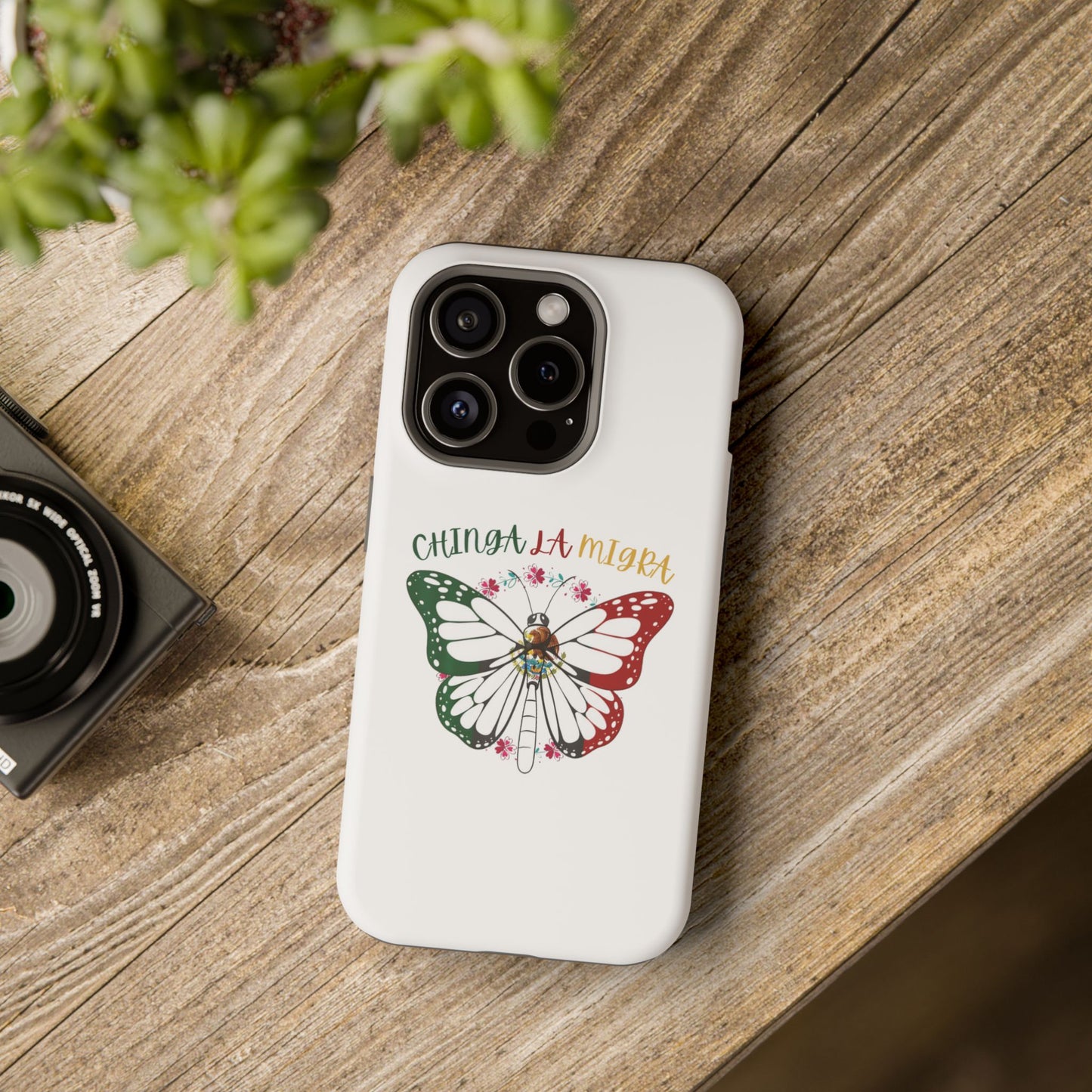 Phone Case — "Chinga La Migra" Mexican Flag Butterfly Impact-Resistant Case