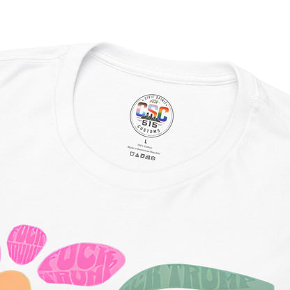 Retro Floral T-Shirt - Pink & Orange Vintage Flower Graphic Tee