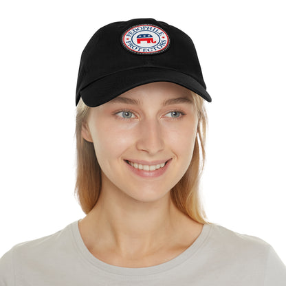 Dad Hat — Round Leather Patch 'Pedophile Protectors' Political Satire Cap