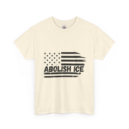 Abolish ICE T-Shirt — Distressed American Flag Protest Tee
