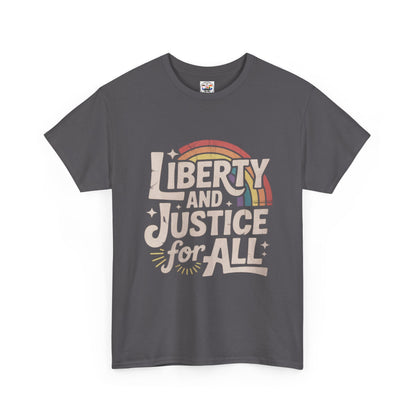 Liberty and Justice for All Tee — Vintage Rainbow Equality T-Shirt