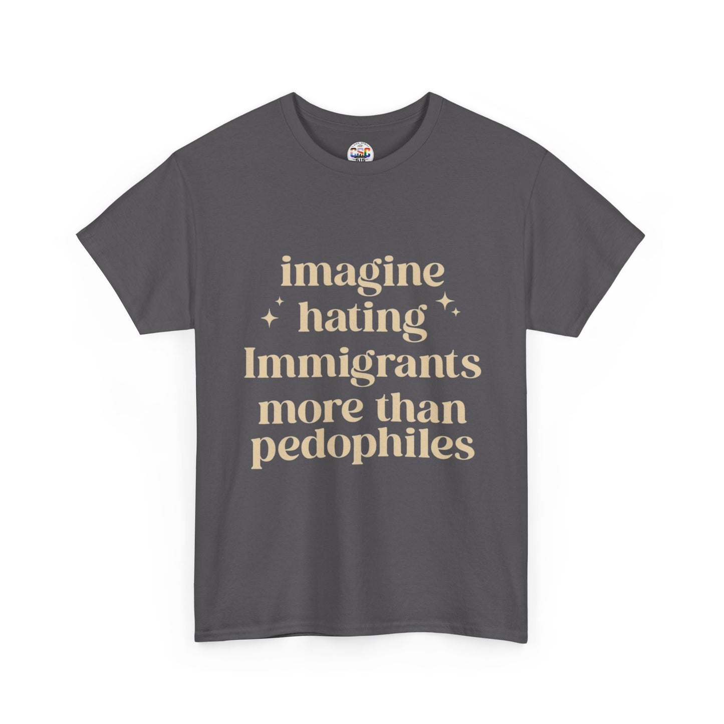 Statement Tee — "Imagine Hating Immigrants More Than Pedophiles"