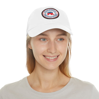 Dad Hat — Round Leather Patch 'Pedophile Protectors' Political Satire Cap