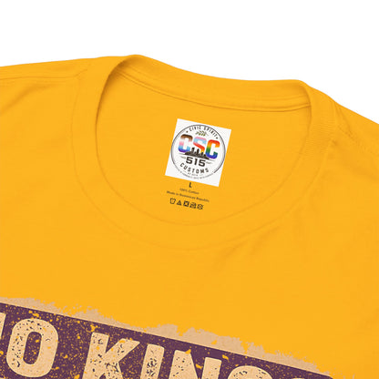 No Kings In America Cat Tee – Retro Rainbow Political Humor T-Shirt
