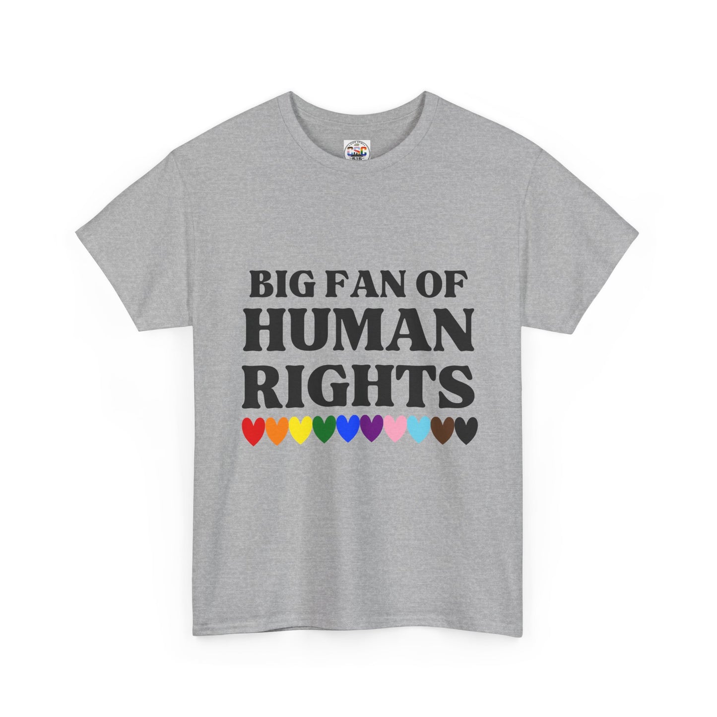 Human Rights T-Shirt — "Big Fan of Human Rights" Pride Hearts Tee