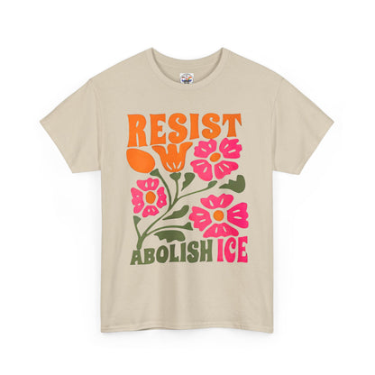 Resist Abolish ICE Floral Tee