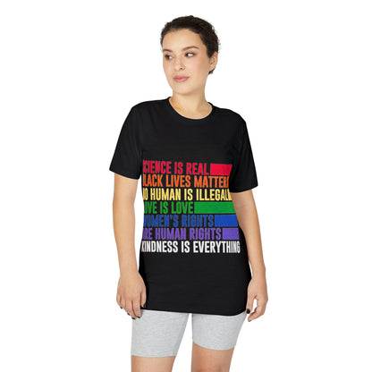 Equality Pride T-Shirt — "Science Is Real, Black Lives Matter" Rainbow Social Justice Tee