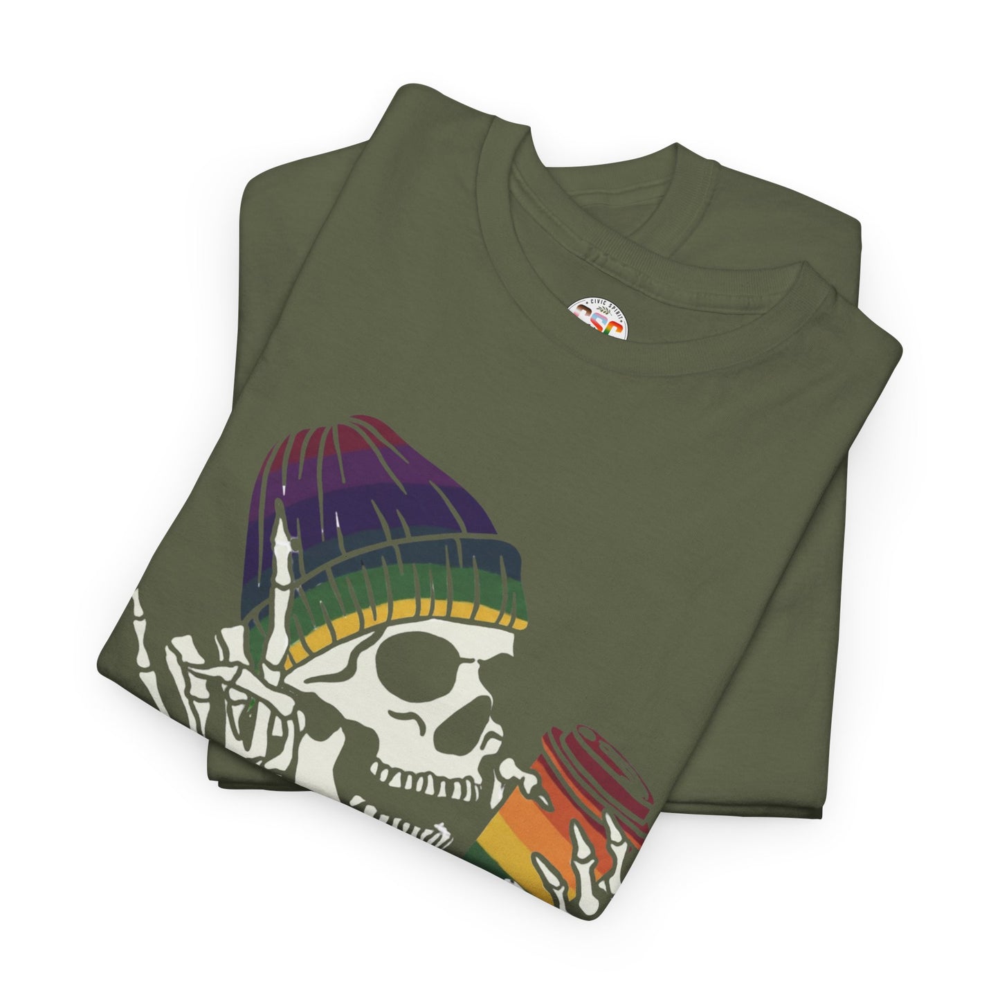 Skull Coffee Tee — "Stay woke, Stay caffeinated, Stay resilient" Graphic T-Shirt
