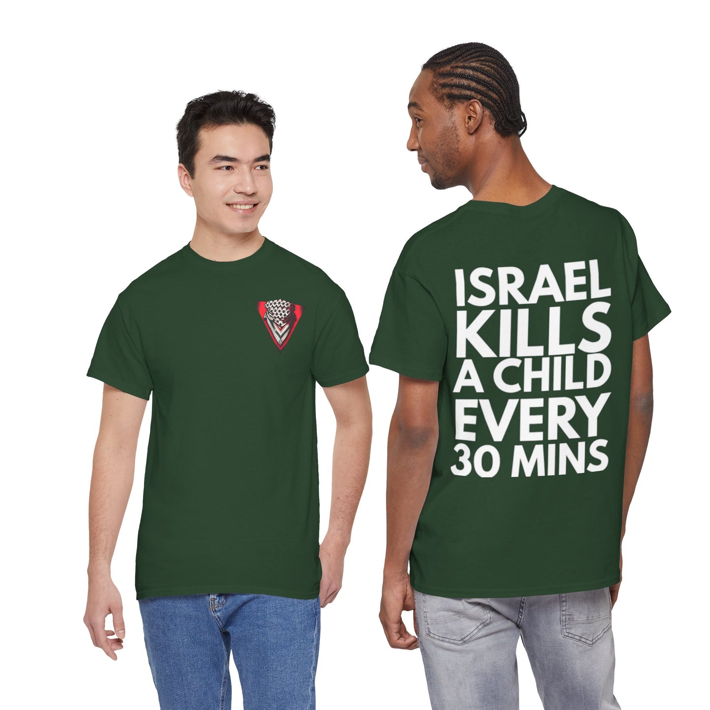 Graphic Tee — "Israel Kills a Child Every 30 Mins" Statement T-Shirt
