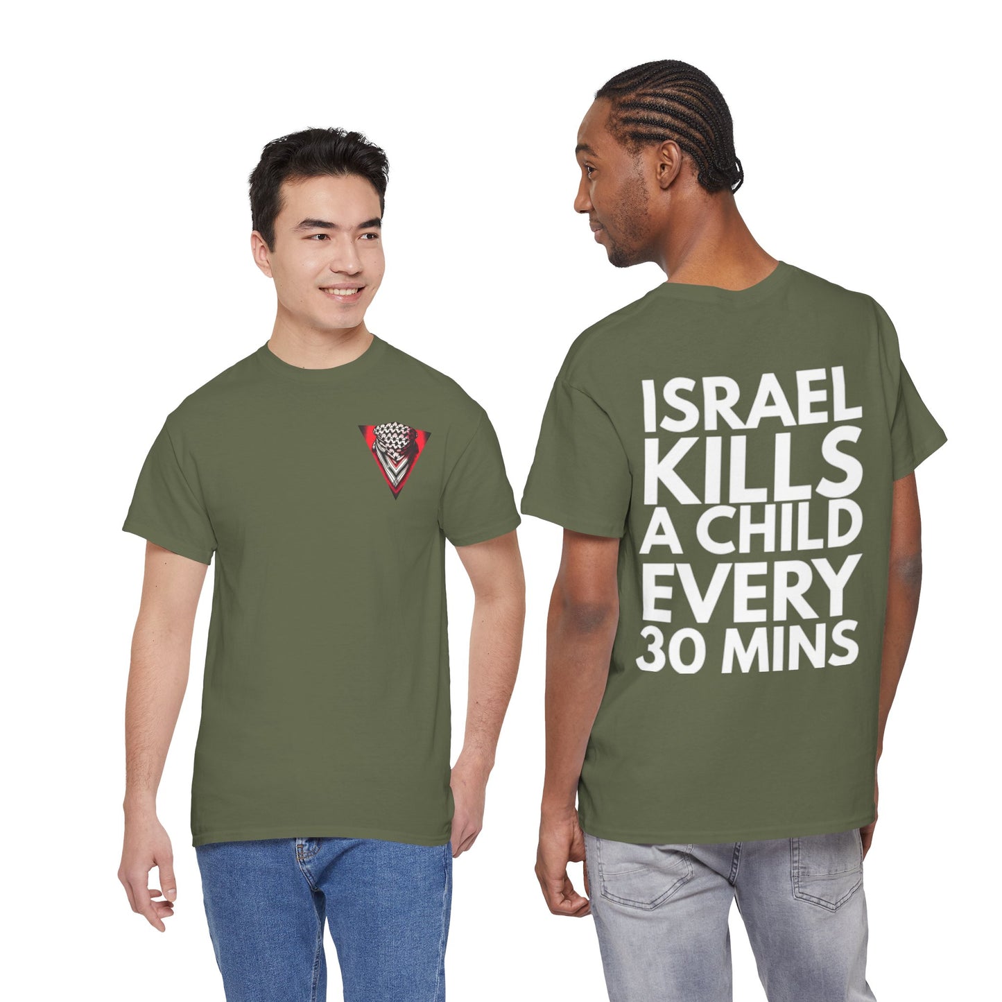 Graphic Tee — "Israel Kills a Child Every 30 Mins" Statement T-Shirt