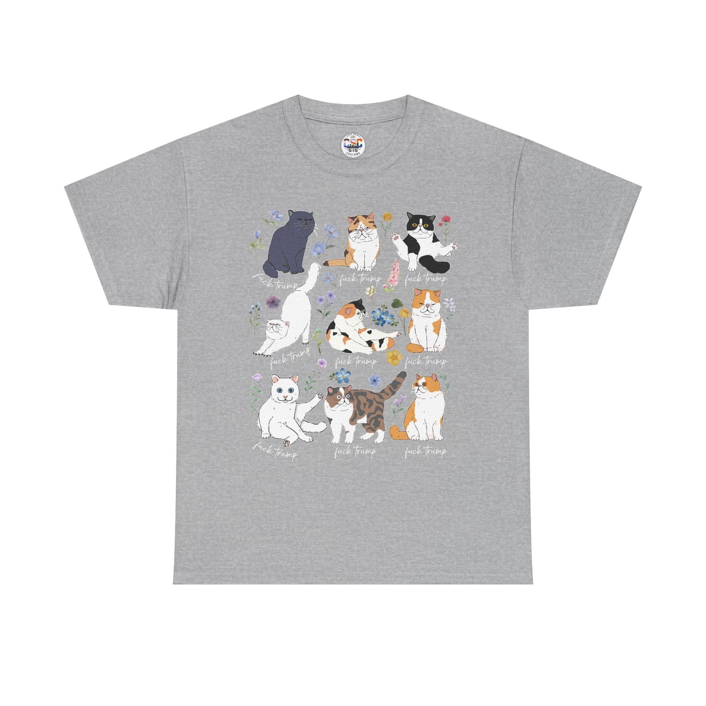 Cat F Trump Graphic Tee - Cute Cats Illustration