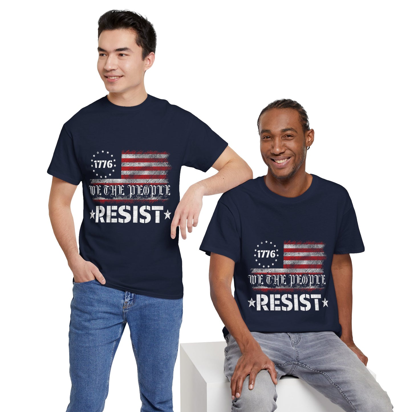 Resist 1776 Tee — 'We The People' Distressed American Flag T-Shirt
