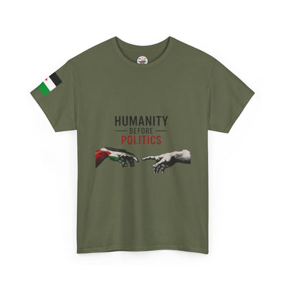 Humanity Before Politics T-Shirt — Unity Hands Graphic Tee