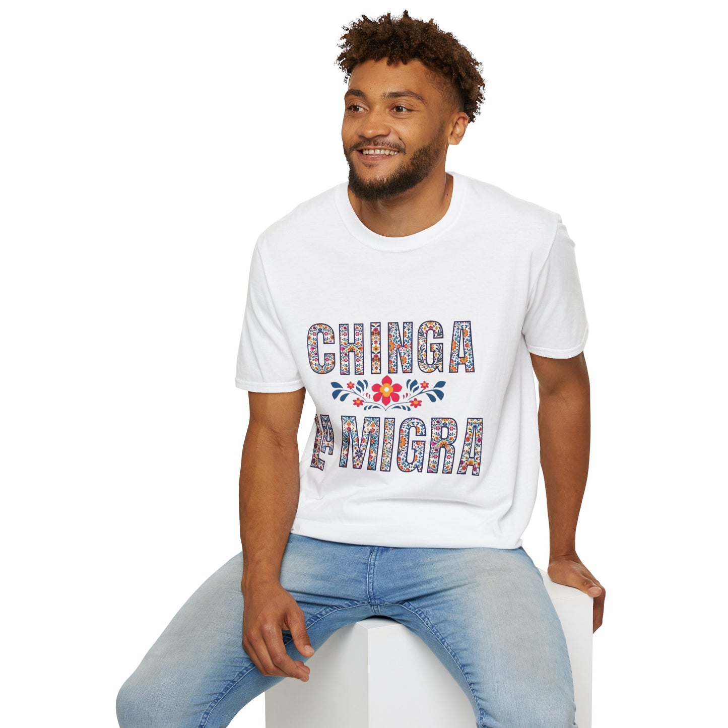 Chinga La Migra T-Shirt — Floral Mexican Pride Protest Tee
