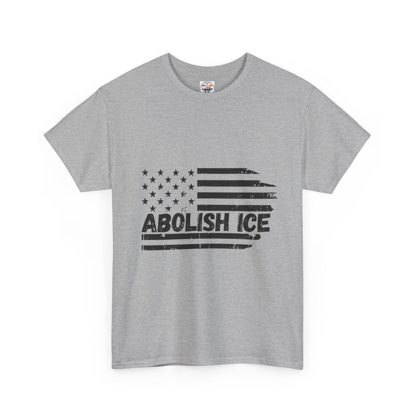 Abolish ICE T-Shirt — Distressed American Flag Protest Tee