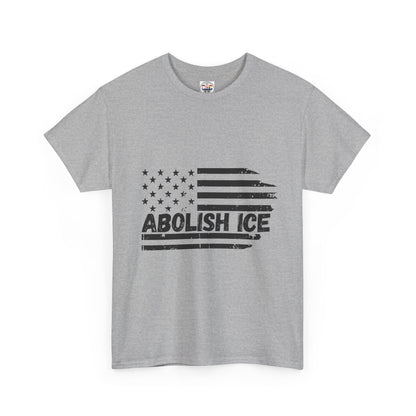 Abolish ICE T-Shirt — Distressed American Flag Protest Tee