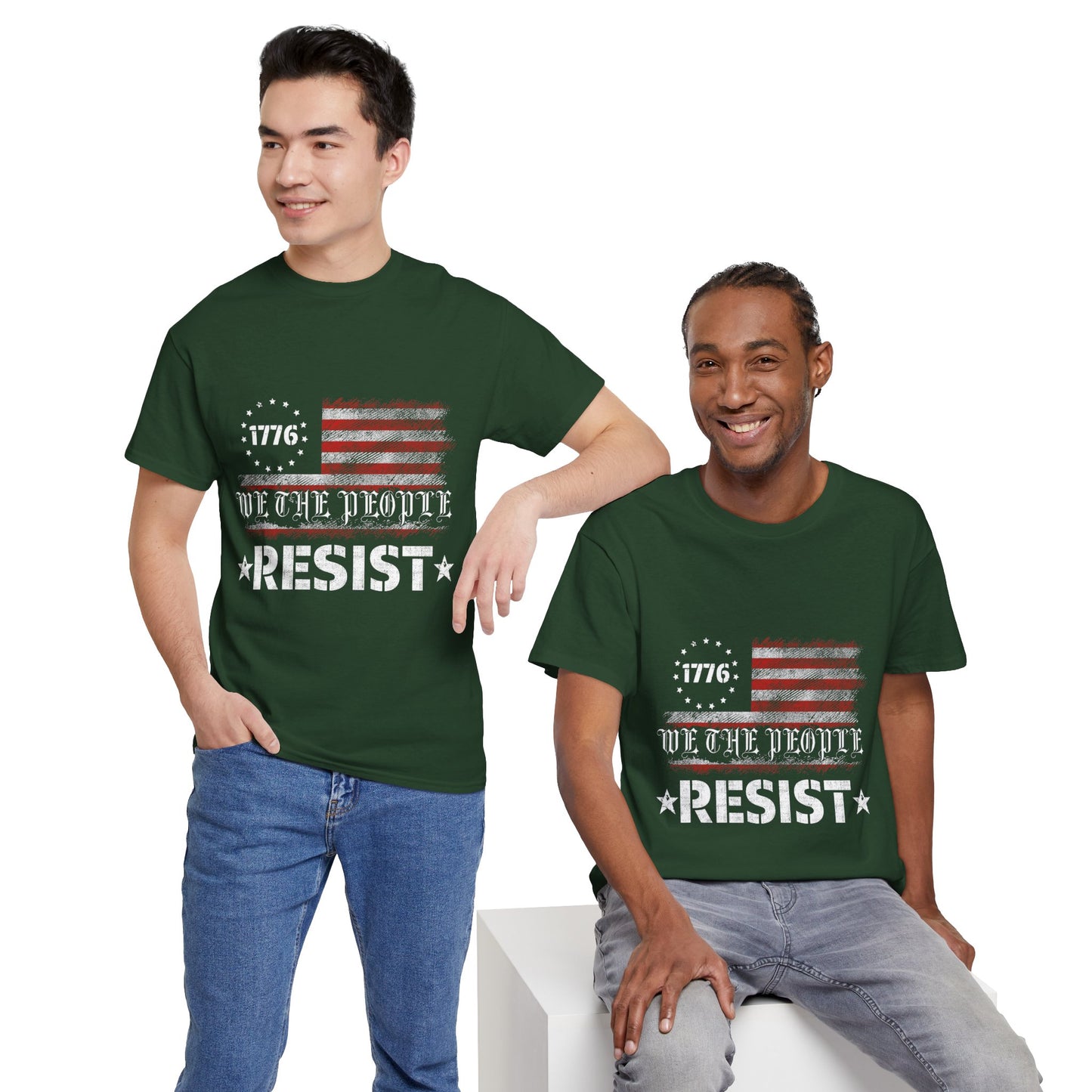 Resist 1776 Tee — 'We The People' Distressed American Flag T-Shirt