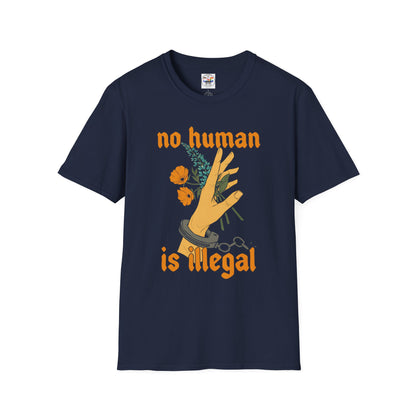No Human Is Illegal T-Shirt — Immigration Justice Graphic Tee