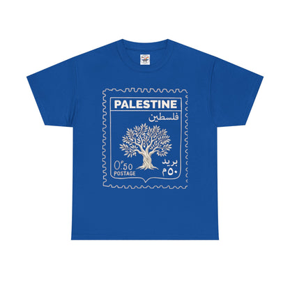 Palestine Stamp Tee — Olive Tree Postage Graphic T-Shirt