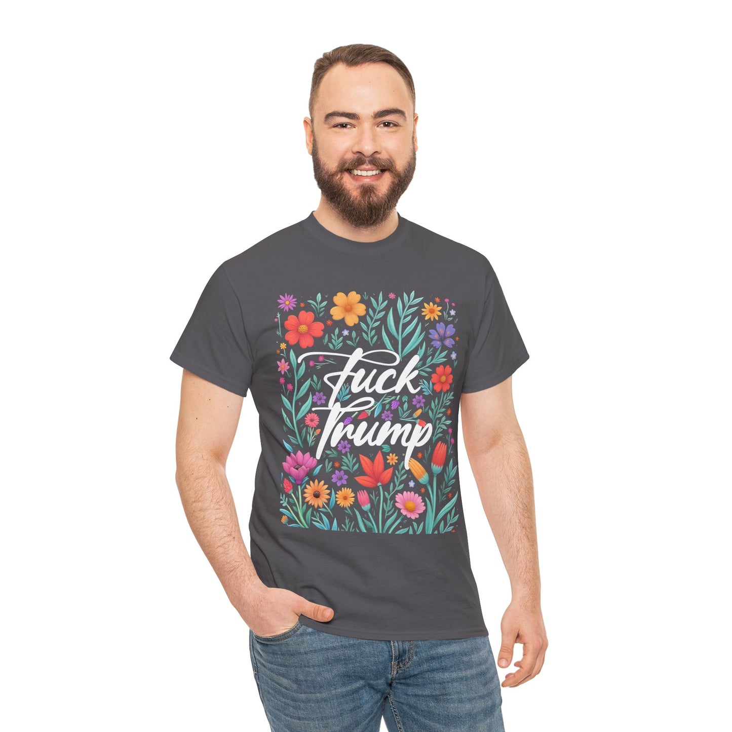 Fuck Trump Floral T-Shirt — Bold Political Statement Tee