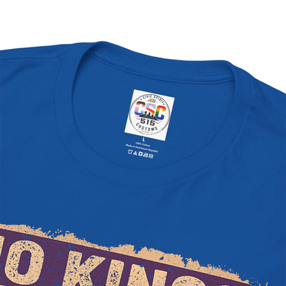 No Kings In America Cat Tee – Retro Rainbow Political Humor T-Shirt