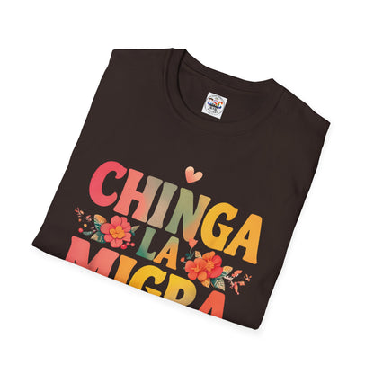 Chinga La Migra Floral T-Shirt – Bold Spanish Protest Tee