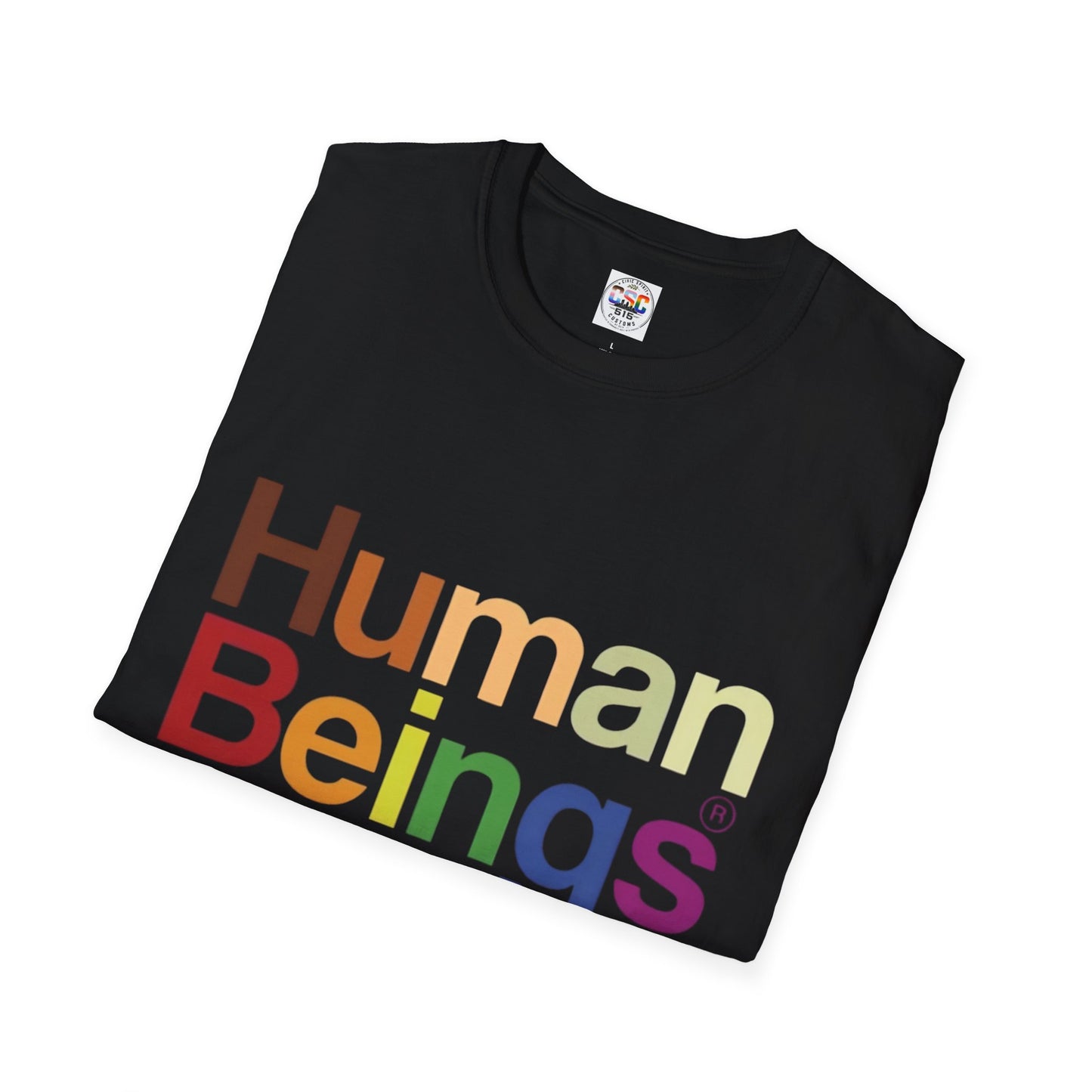 Human Beings Rainbow Tee — “Colors May Vary” Organic Pride T-Shirt